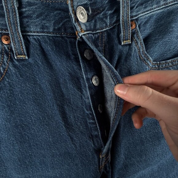 Levi's Premium Ribcage Straight Women 28 Blue Denim Jeans Big E ACTL 29x25 - Picture 8 of 16